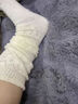 JIOESC襪子女日系復古可愛(ài)少女風(fēng)配靴子鏤空保暖靴襪中筒襪堆堆襪小腿襪 米白色 1雙 均碼 【80-120斤】 曬單實(shí)拍圖