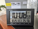 SEIKO日本精工時(shí)鐘家用溫濕度顯示日歷星期學(xué)生臥室電子多功能小鬧鐘 黑色 電池 曬單實(shí)拍圖