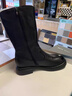 CDGLVCK&LEER意大利風(fēng)輕奢品牌女鞋加絨真皮秋冬高靴頭層牛皮騎士靴中筒靴素人 黑色-絨里 38 奢侈品牌 曬單實(shí)拍圖