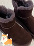 百麗（Belle）顯瘦V口雪地靴女冬季新款商場(chǎng)款厚底增高保暖短靴E8T1DDD5 啡色 35 曬單實(shí)拍圖