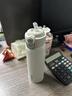 萌扣保溫杯女生孕婦產(chǎn)婦專(zhuān)用吸管水杯雙飲高顏值成人重力球躺著(zhù)喝杯子 象牙白500ml-雙吸管【贈重力球/硅膠吸嘴】 曬單實(shí)拍圖