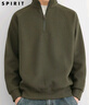 JEEP SPIRIT吉普半拉鏈衛衣男秋冬季韓版立領(lǐng)針織衫男潮流上衣 橄欖綠 XL 曬單實(shí)拍圖