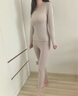 婷美（GRACEWELL）保暖內衣女羊毛發(fā)熱秋衣秋褲修身顯瘦內搭秋冬季美體套裝膚色均碼 曬單實(shí)拍圖
