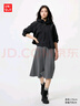 優(yōu)衣庫女裝絨面針織喇叭中裙/半身裙裙子481434 06 鉛灰色 S /155/64A 曬單實(shí)拍圖