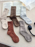 北極絨5雙裝羊毛襪子女秋冬季加絨加厚保暖雪地羊絨中長(cháng)筒地板毛圈棉襪 曬單實(shí)拍圖