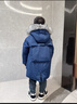 Lee兒童大毛領(lǐng)羽絨服秋冬新款保暖加厚長(cháng)款男女童裝工裝外套大衣 藏青色 150 cm 曬單實(shí)拍圖