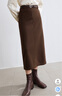 百圖betu女裝冬季新款半身裙直筒針織呢開(kāi)叉半裙裙子2410T78 咖啡色 L 曬單實(shí)拍圖