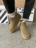 公羊棉鞋男冬季新款戶(hù)外加絨加厚皮毛一體雪地靴男軟底防滑保暖板鞋男 土黃色 【加絨款】 41 曬單實(shí)拍圖