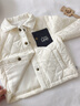 小布熊兒童夾棉外套冬男女童棉字母潮牌襯衣寶寶口袋襯衫棉衣 米白色 100 曬單實(shí)拍圖
