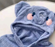 歐孕（OUYUN）嬰兒浴巾珊瑚絨速干兒童斗篷浴袍帶帽寶寶洗澡浴衣 兔子145*85 曬單實(shí)拍圖