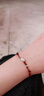正品999足銀相思紅豆手鏈情侶手工編織手繩男女友情人節禮物刻字 相思豆紅繩女款 曬單實(shí)拍圖