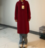 范思藍恩新中式盤(pán)扣結婚新年紅色雙面呢大衣女秋冬全羊毛呢外套14229 中國紅 M 曬單實(shí)拍圖