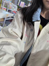 棉致夾棉臘腸狗刺繡假兩件外套女秋冬季新款棒球服夾克學(xué)生棉服棉衣 8332米白色【夾棉高品質(zhì)】 L 100-120斤 曬單實(shí)拍圖