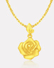 周大福 玫瑰花足金黃金吊墜(工費220)約4.55g EOF1083 曬單實(shí)拍圖
