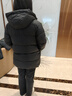 李寧兒童羽絨服男童女中大童秋冬款防潑水保暖鴨絨中長(cháng)款外套上衣 黑色 160 曬單實(shí)拍圖