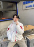 花花公子（PLAYBOY）設計感小眾棉服男冬季美式加厚痞帥棉襖外套潮牌寬松情侶棉衣 白色 L 曬單實(shí)拍圖