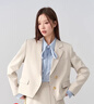 伯德小姐 米色面試西裝外套女士教資職業(yè)正裝通勤輕職場(chǎng)小個(gè)子西服 曬單實(shí)拍圖