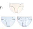 ubras動(dòng)物印花純棉內褲女7A抗菌透氣襠可愛(ài)中低腰少女生三角短褲 漣漪藍色+漣漪藍色+白色 3條 S 曬單實(shí)拍圖