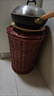 貴秘書(shū)藤編收納筐火鍋店放衣服籃子臟衣籃子收納整理收納桶柳編帶蓋子筐 紅棕色碎花布帶蓋子 超大號（高58口直徑45） 曬單實(shí)拍圖