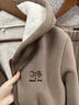 尚夢(mèng)錦運動(dòng)套裝女秋冬2025新款寬松洋氣媽媽加絨加厚連帽衛衣休閑兩件套 8610款卡其(微喇褲口） XL （建議體重106-115斤） 曬單實(shí)拍圖
