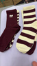 莎蘭朵襪子女士中筒春秋季純棉酒紅色高筒蝴蝶結條紋女孩堆堆長(cháng)襪全棉 V1混色5雙裝 均碼 曬單實(shí)拍圖