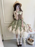 歐維沃綠色田園風(fēng)ita裙馬甲襯衫裙子套裝洛麗塔裙公主可愛(ài)優(yōu)雅甜美 馬甲+襯衫+短裙 S 曬單實(shí)拍圖