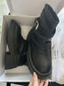 梵昇昱女鞋英倫風(fēng)馬丁女靴厚底增高復古短筒靴機車(chē)風(fēng)美拉德靴子新款 黑色短筒靴【38】（適合37腳穿） 曬單實(shí)拍圖