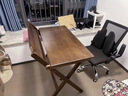 華萊德折疊書(shū)桌實(shí)木桌子小戶(hù)型家用餐桌臥室小戶(hù)型床頭小書(shū)桌簡(jiǎn)易電腦桌 實(shí)木折疊書(shū)桌+軟包椅-胡桃色80CM 曬單實(shí)拍圖
