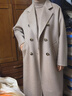 三只小山羊 經(jīng)典傳承 秋冬輕奢高級感雙面呢100純羊絨女士大衣/沙白 沙白 S 曬單實(shí)拍圖