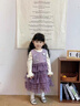 班喜迪女童連衣裙冬裝新款洋氣兒童公主裙寶寶周歲禮服秋冬加絨網(wǎng)紗裙子 紫色 90 曬單實(shí)拍圖