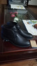 方升 高幫鞋男真皮英倫風(fēng)復古短靴潮流頭層牛皮系帶休閑高幫皮鞋  黑色 41 曬單實(shí)拍圖
