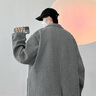 MMOPTOP短款西服寬松毛呢大衣男士冬季外套韓版寬松加厚MDY01灰色XL 曬單實(shí)拍圖