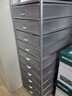 麗瓏 金屬文件架辦公合同票據收納文件收納柜抽屜推車(chē)資料柜 A4 十層銀色 曬單實(shí)拍圖