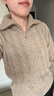 科蒙博卡秋冬立體絞花拉鏈羊絨衫女加厚毛衣針織外套 自然駝色 L 曬單實(shí)拍圖