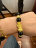 周大生（CHOW TAI SENG）黃金迎財貔貅黑曜石本命年男士手串轉運珠送男友生日禮物 (迎財貔貅+三顆金珠）金重約4.55g 曬單實(shí)拍圖