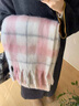 回力圍巾女冬季圍脖保暖脖套百搭格子長(cháng)款圍巾韓版披肩超軟加厚大圍巾 粉色 曬單實(shí)拍圖