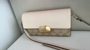 蔻馳（COACH）【品牌直供】女士ELIZA小號斜挎小方包卡其拼白色CP044情人節禮物 曬單實(shí)拍圖