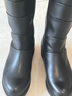 紅蜻蜓女靴冬季長(cháng)筒靴加絨保暖坡跟增高中老年棉鞋WBC442371C黑色40 曬單實(shí)拍圖