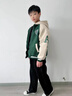 G.duck男童加厚夾棉保暖外套早春裝2024新款中大兒童冬季男孩連帽棒球服 綠色加絨外套 150 cm 曬單實(shí)拍圖