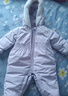 戴維貝拉（DAVE＆BELLA）新生兒羽絨連體衣女寶新款冬裝爬服哈衣連帽幼兒包屁衣童裝 淺紫色【現(xiàn)貨】 90cm 【充絨量91.5g】 曬單實拍圖