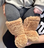 Kimmy英國嬰兒秋冬季腳套兒童鞋子加厚保暖棉鞋鞋套護腳套睡覺(jué)寶寶襪套 卡其色雙層毛絨襪套 0-1歲 建議（內長(cháng)13cm） 曬單實(shí)拍圖