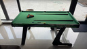 大雄（DAXIONG）兒童木制黑8桌球臺 小型美式英式臺球桌 兒童桌球玩具可折疊 特大號綠色折疊款1.6m 曬單實(shí)拍圖