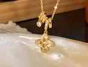 伊黛兒金色閃鋯鏤空四葉草吊墜項鏈女輕奢小眾高級感毛衣鏈配飾長(cháng)款頸鏈 L2661金色鏤空四葉草項鏈 曬單實(shí)拍圖