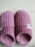 路路佳棉拖鞋女士冬天家居室內厚底防滑保暖情侶居家用大碼拖鞋男 7102紫色 36-37 曬單實(shí)拍圖