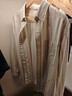 優(yōu)衣庫合作款/男裝女裝牛津紡寬松條紋襯衫/長(cháng)袖襯衣25秋冬480802 31 米色 L /175/100A 曬單實(shí)拍圖