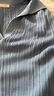 OVV秋冬熱賣(mài)女裝絲棉經(jīng)典款POLO領(lǐng)不規則羅紋長(cháng)袖針織衫 中藍（凈色）A9 M 曬單實(shí)拍圖