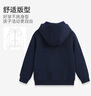英氏（YEEHOO）兒童外套加絨男女童連帽衫中大童裝衛衣加厚百搭冬裝 深藍 165  曬單實(shí)拍圖