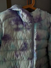 安奈兒（Annil）童裝男童女童輕薄羽絨服2024冬新款三防保暖外套 紫調花 150  曬單實(shí)拍圖