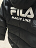斐樂(lè )（FILA） 羽絨服男裝冬季保暖連帽運動(dòng)休閑長(cháng)袖加厚外套開(kāi)衫男裝上衣 正黑色-BK M 170/92A 曬單實(shí)拍圖