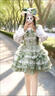 閃動(dòng)少女（SHANDONGSHAONV）洛麗塔白綠蝴蝶夏日感小清新Lolita公主少女生日短裙 【 蝴蝶裙不帶拖尾】 S 曬單實(shí)拍圖